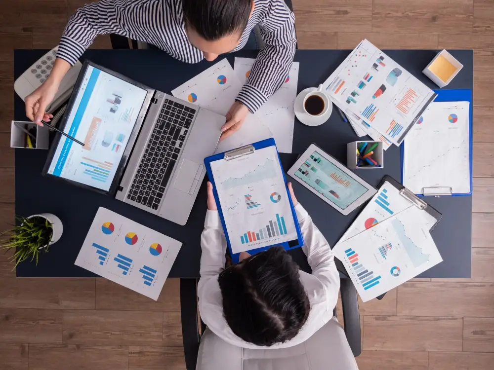 Digital marketing strategy image of office reports